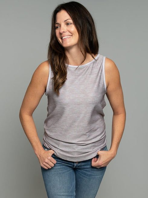 The Tie Back Tank - Gingham / Grey